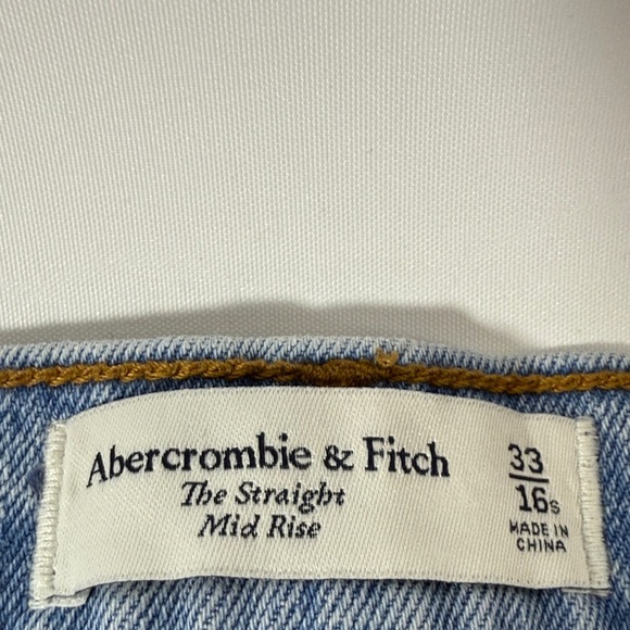 Abercrombie & Fitch Light Blue Women's The Straight Mid Rise - Picture 3 of 6